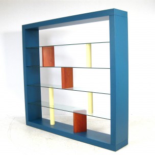 Bibliothèque Fontane Arte en bois et verre, Ettore SOTTSASS - 1993
