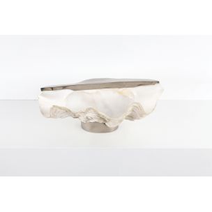 Vintage bowl in giant clam shell by Gabrielle Crespi, 1950