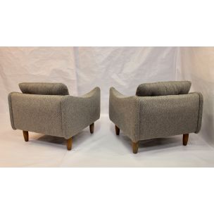 Pair of vintage Teckel armchairs by Michel Mortier for Steiner France,1960
