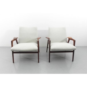 Pair of Pastoe teak armchairs, Yngve EKSTROM - 1960s