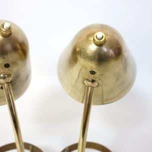 Pair of vintage french lamps in brass 1950