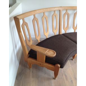 French vintage sofa in wool and wood 1960