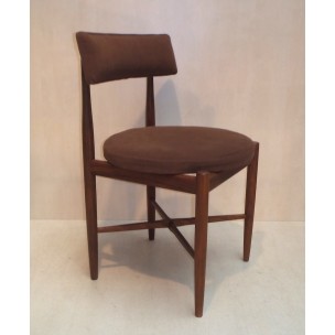Set of 6 dining chairs in massif teak and wool, Victor B WILKINS - 1960s