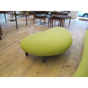 Vitra freeform sofa in green fabric, Isamu NOGUCHI - post 2000