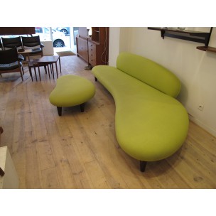 Vitra freeform sofa in green fabric, Isamu NOGUCHI - post 2000
