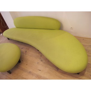 Vitra freeform sofa in green fabric, Isamu NOGUCHI - post 2000