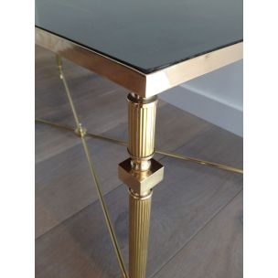 Vintage brass coffee table, France 1940