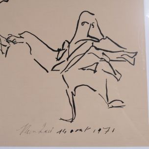 Serigrafía vintage de Haese, Bélgica 1971