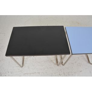 Vintage french nesting tables in melaminate and metal 1950
