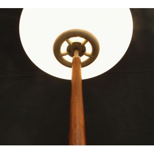 Vintage Pao lamp for Arteluce in glass and cherrywood 1990