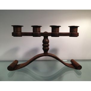 Pair of vintage wrought iron candlesticks for Charles Piguet, 1950