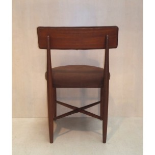 Set of 6 dining chairs in massif teak and wool, Victor B WILKINS - 1960s