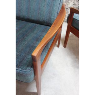 Pair of vintage armchairs in solid teak 1960s 