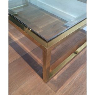 Vintage brass and chrome coffee table, 1970