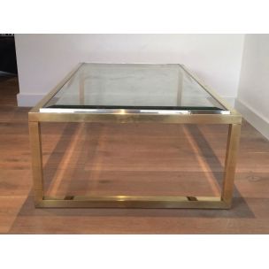 Vintage brass and chrome coffee table, 1970