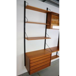 Vintage wall unit in teak Royal System by Poul Cadovius for Cado, 1960s