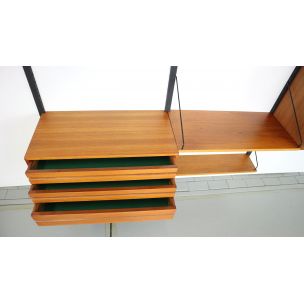 Vintage wall unit in teak Royal System by Poul Cadovius for Cado, 1960s