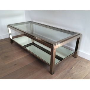 Vintage chrome coffee table, France 1970