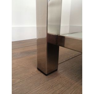 Vintage chrome coffee table, France 1970