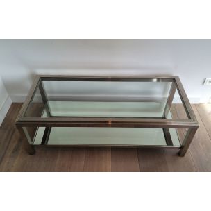 Vintage chrome coffee table, France 1970