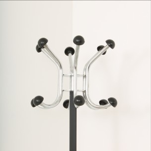 Chrome toned metal coat rack - 1970s