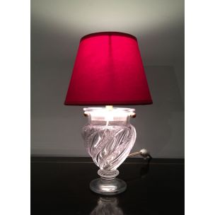 Small vintage table lamp in glass France 1940s