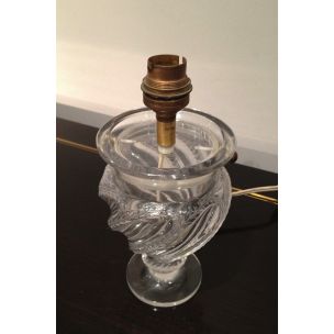 Petite lampe de table vintage en verre France 1940s
