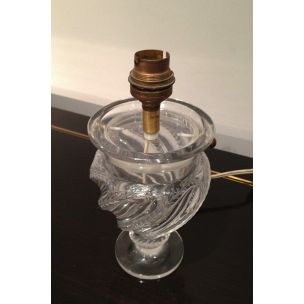 Small vintage table lamp in glass France 1940s