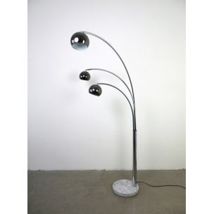 Lampadaire vintage trois bras arc par Goffredo Reggiani, Italie, années 1970