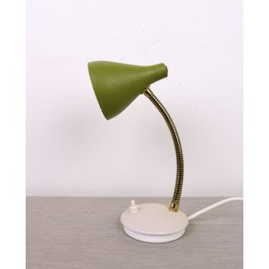 Vintage table lamp green with gooseneck, Germany, 1950s