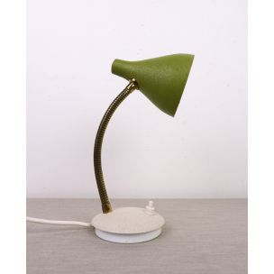 Vintage table lamp green with gooseneck, Germany, 1950s