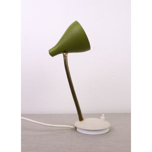 Lampe de table vintage verte avec col de cygne, Allemagne, années 1950