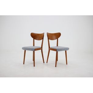 Set of 4 vintage dining chairs in oak Czechoslovakia 1950s