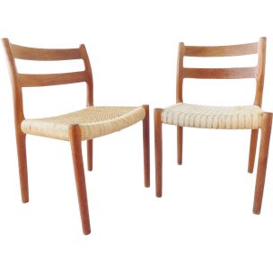 Paire de chaises vintage par Niels Möller modèle 84 Danemark