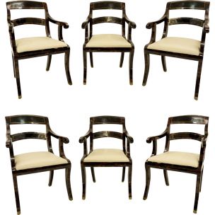 Set of 6 vintage armchairs maitland-smith USA 1980s