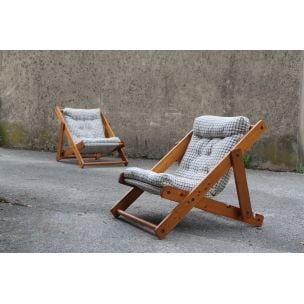 Pair of Kontiki armchairs by Gillis Lundgren for Ikea,1974