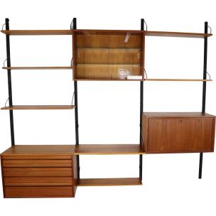 Vintage wall unit in teak Royal System by Poul Cadovius for Cado, 1960s