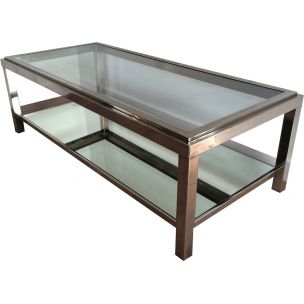 Vintage chrome coffee table, France 1970