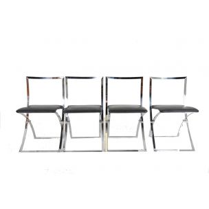 4 folding vintage dining chairs by Marcello Cunéo model Luisa,1970