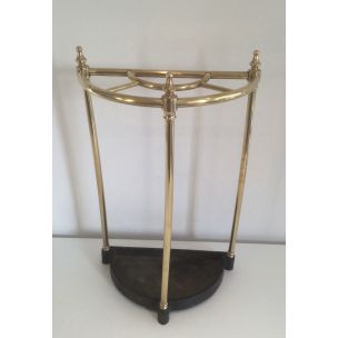 Vintage brass and cast iron umbrella stand, 1950