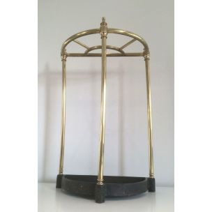 Vintage brass and cast iron umbrella stand, 1950