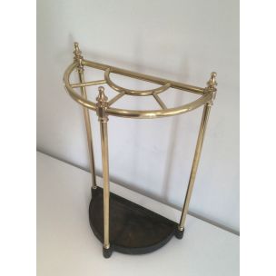 Vintage brass and cast iron umbrella stand, 1950