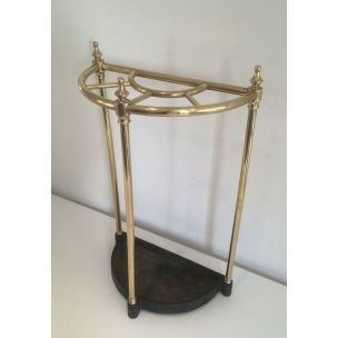 Vintage brass and cast iron umbrella stand, 1950