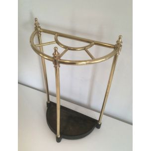 Vintage brass and cast iron umbrella stand, 1950