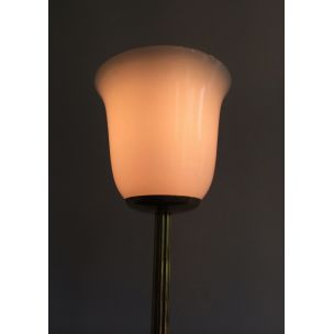 Vintage brass and opaline lamp, 1960