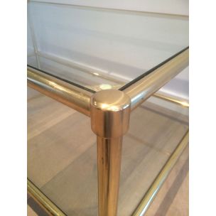 Vintage brass and glass coffee table, 1960