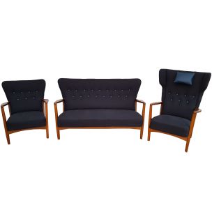 Vintage sofa set by Søren Hansen for Fritz Hansen, Denmark 1950s