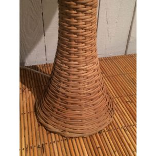 French vintage lamp in rattan, 1970