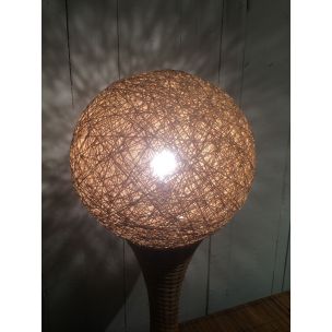 French vintage lamp in rattan, 1970