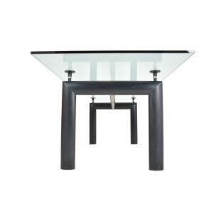 Vintage LC6 table for Cassina in black metal and glass 1990